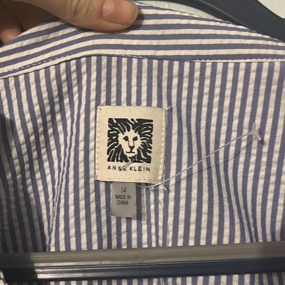 Anne Klein blue white striped dress Size 14 - Picture 5 of 7